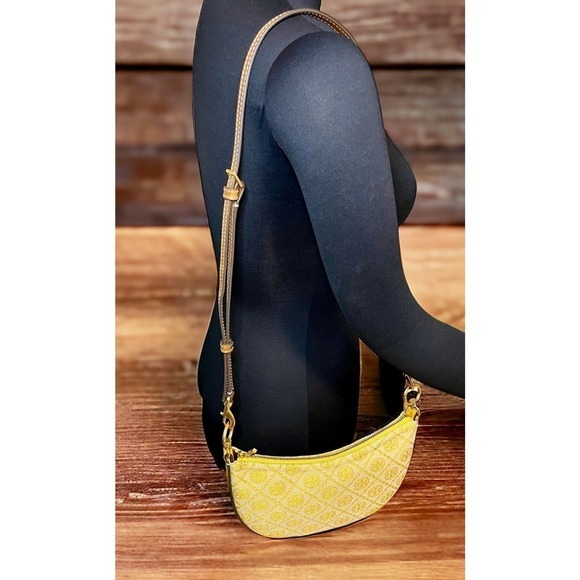 New Without Tags Tory Burch T Monogram Mini Jacquard Hobo Crossbody Bag - Picture 10 of 12